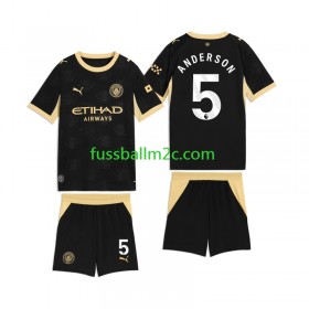 Fußballtrikots Manchester City Elliot Anderson 5 Kinder Auswärts Trikotsatz 2026-2027
